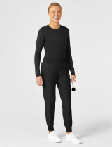 Full body view of the women's Wink Layers long sleeve tee #2029 in black.