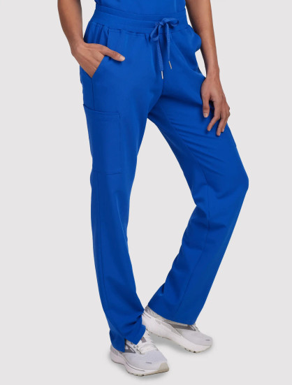 Front view of the Spirit Scrubs women's cargo pant #PWB409 in royal.