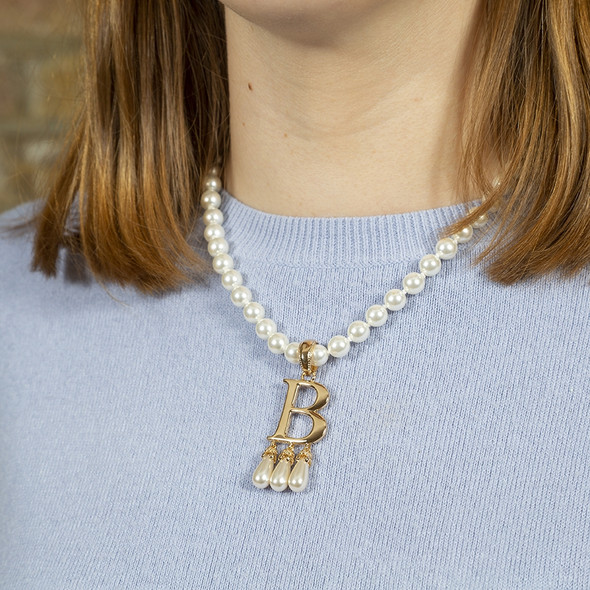 Anne Boleyn Pearl Initial Necklace