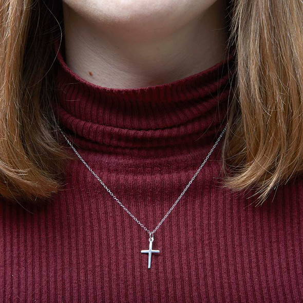 Sterling Silver Plain Cross Necklace