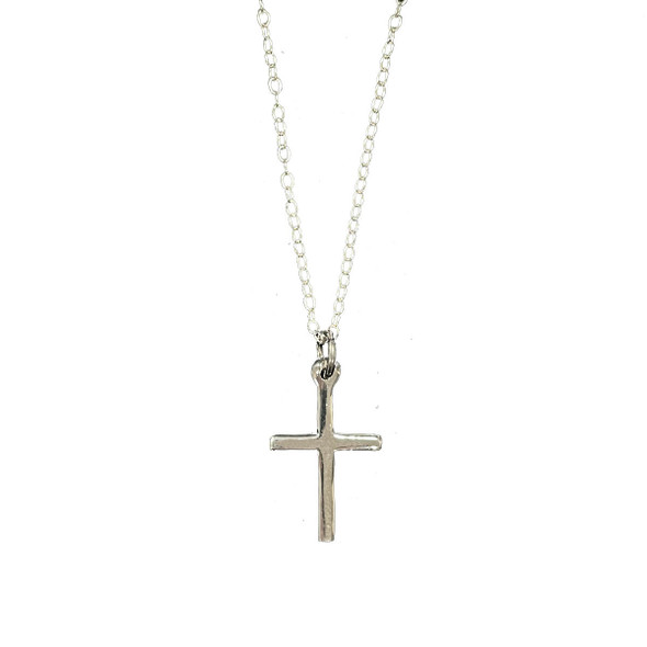 Sterling Silver Plain Cross Necklace