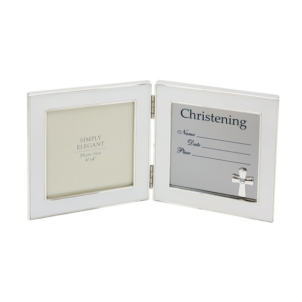 Silver Plated Christening Photo Frame