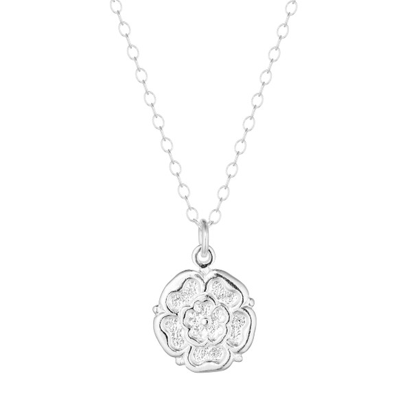 Tudor Rose Silver Necklace