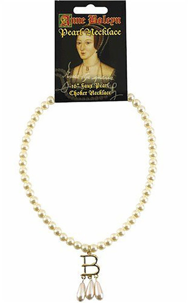 Anne Boleyn Faux Pearl Initial Necklace