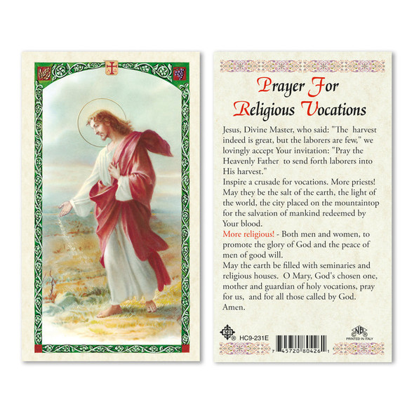 Jesus Spreading Seeds Vocations Prayer Laminated Prayer Cards