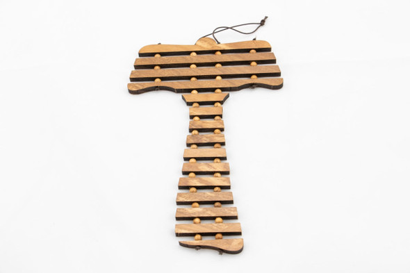 Olive Wood Tau Cross - The Our Father Prayer - English