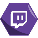 awesome, hexagon, live, networking, social, stream, twitch