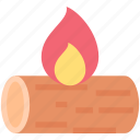 fire, flame, heat, hot, log, wood