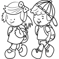 Children going to preschool coloring page_image