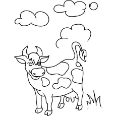 Cute Cow preschool coloring page_image