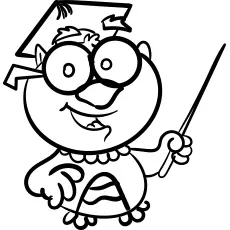 Owl teacher in preschool coloring page_image