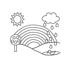 Rainbow coloring page for preschool_image