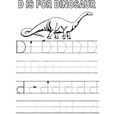 Tracing the letter D coloring page for preschool_image