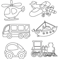 Transports picture for preschool coloring page_image