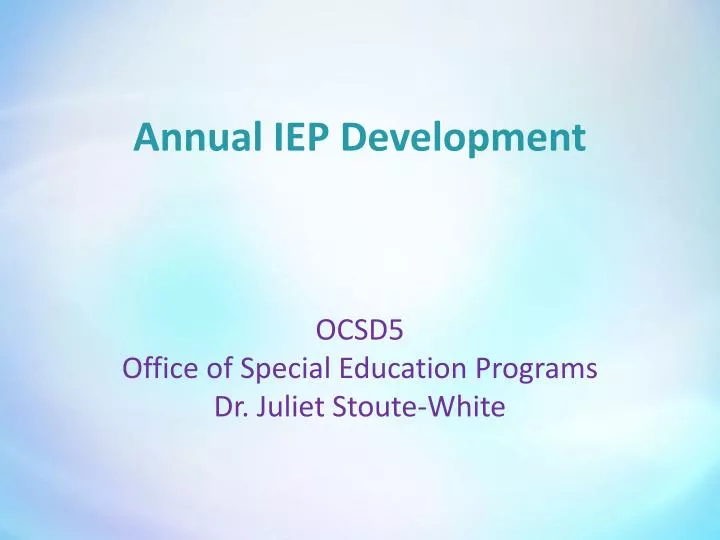 annual iep development