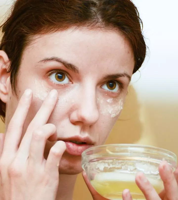 Woman Applying Egg White Face Mask