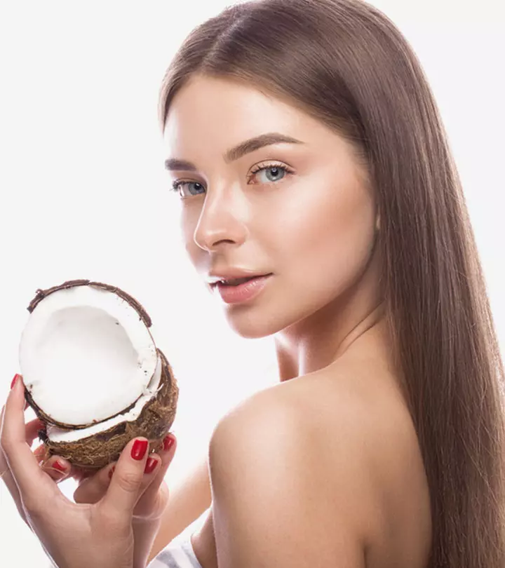 A woman with Coconut Water For The Hair