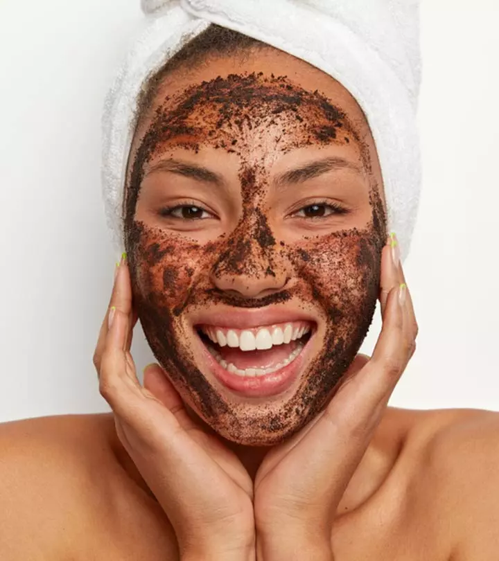 Woman With DIY Coffee Face Mask