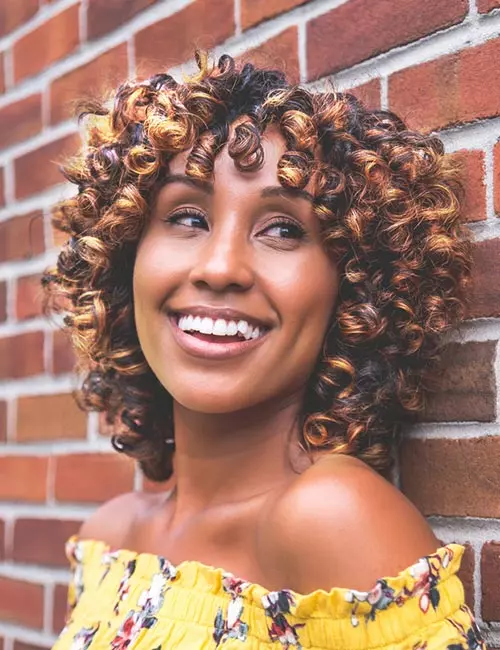 Naturally curly bob haircut for black women