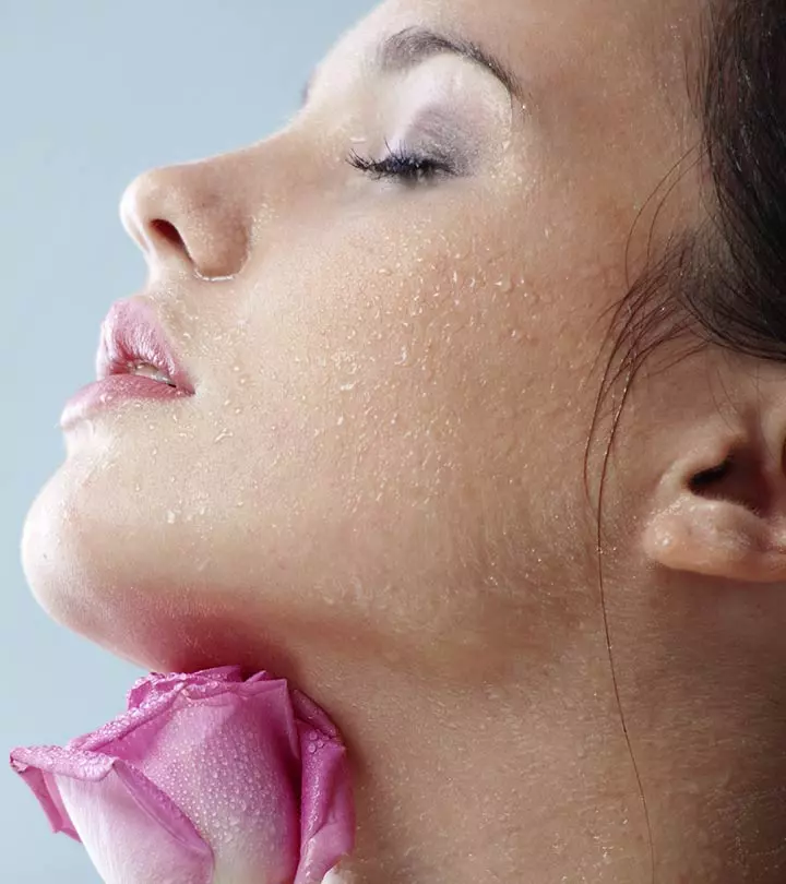 Women Getting Dry Skin Treatment With Rose Water