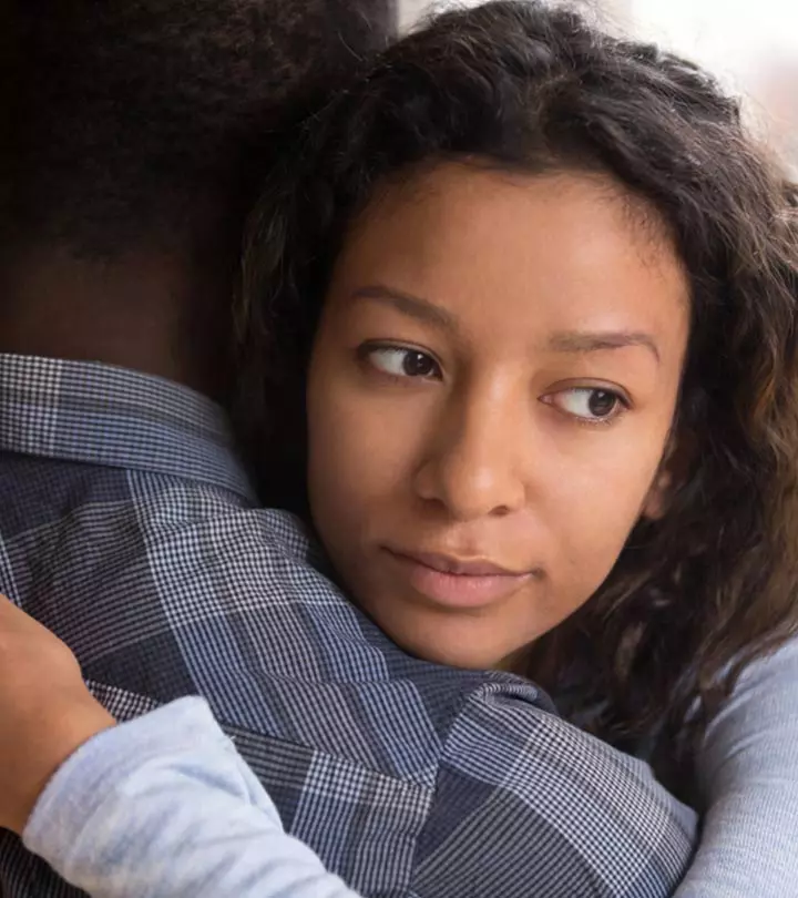 A girl hugging her partner