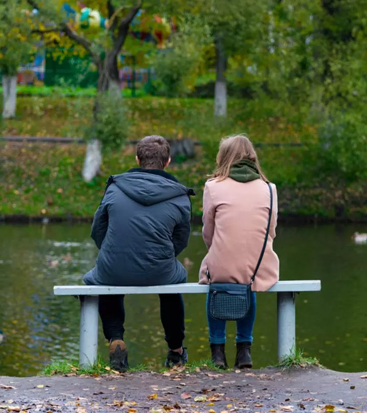 Couple sitting on a bench