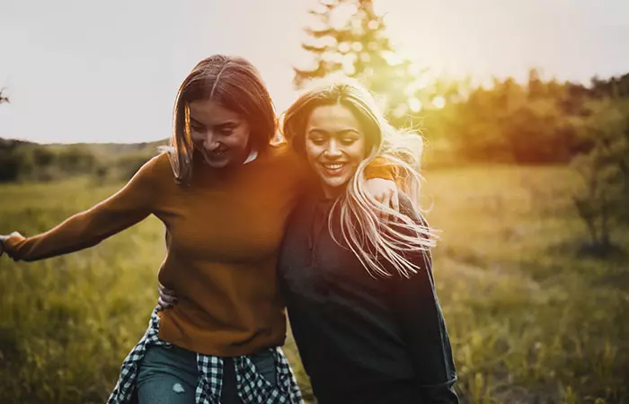 Two women sharing deep platonic love