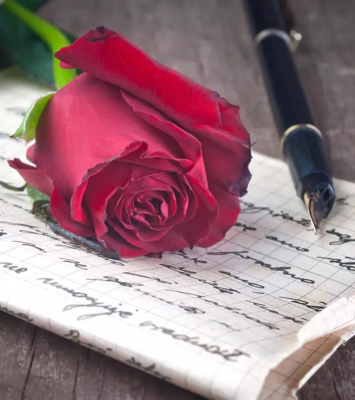 A love letter with a rose