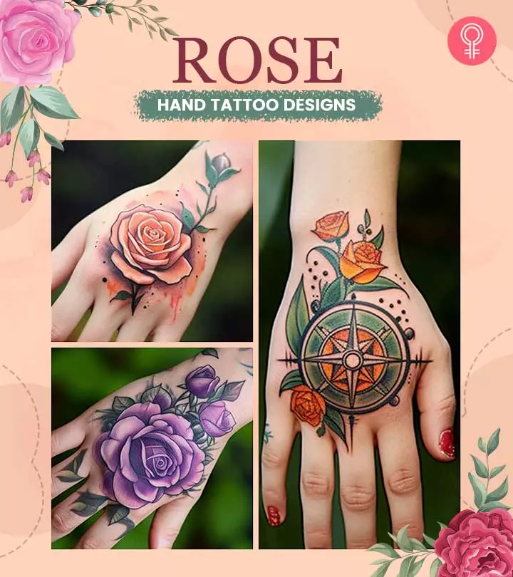 Express yourself in a unique way by getting a rose tattoo on your hand!