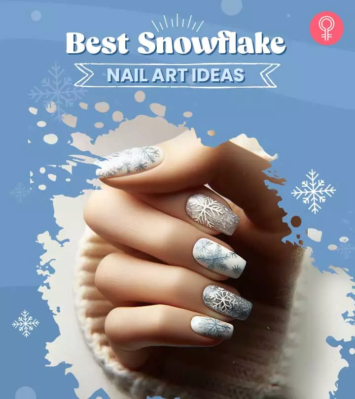 Let your nails steal the spotlight with quirky snowflake designs.