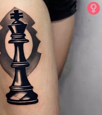 Show off your strategic side with fun placements of some statement chess piece tattoos.