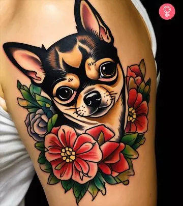 Adorn your body with a Chihuahua tattoo and let out your canine-loving side! 