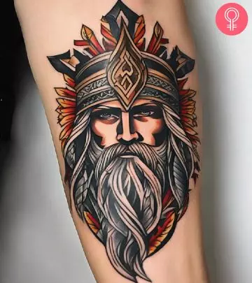 Explore your love for Norse myths, wisdom, and valor through this fantastic tattoo!