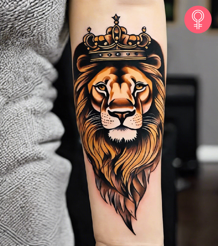 Embrace your inner roar by inking your skin with these wild, royalty-inspired designs. 