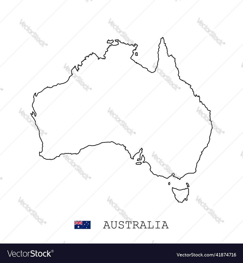 Australia map line linear thin simple