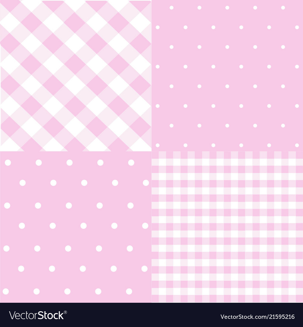 Seamless patterns for baby girl shower party