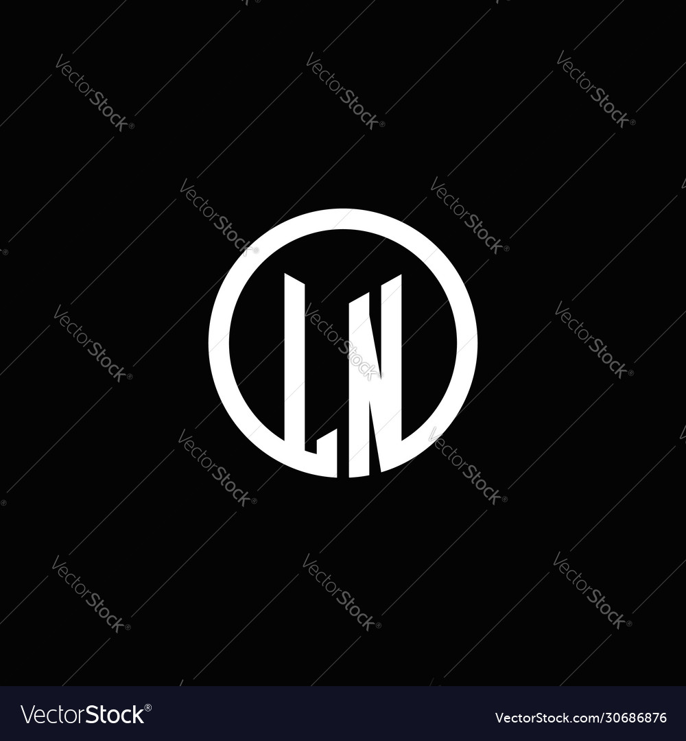 Ln monogram logo isolated with a rotating circle