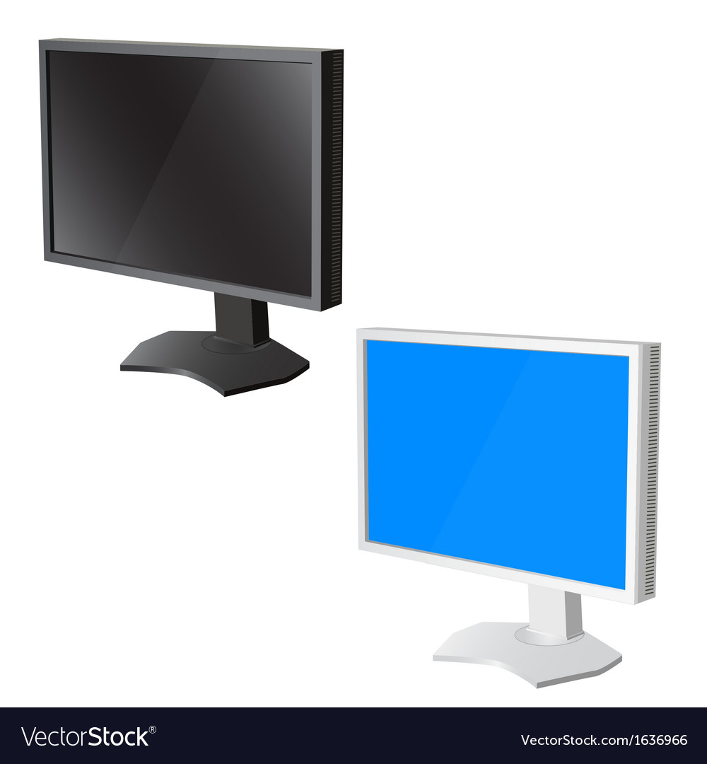 Lcd tv monitor on white background