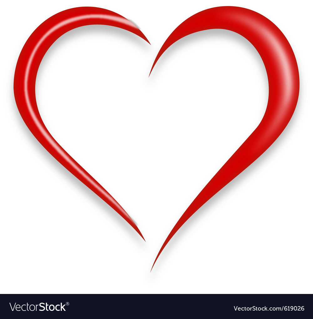 Download Red love heart Royalty Free Vector Image - VectorStock