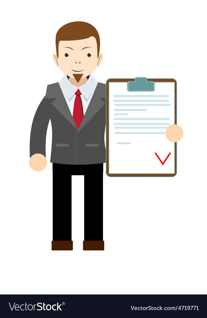 Manager holding the document approved Royalty Free Vector