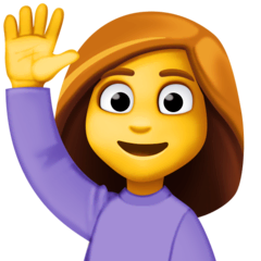 woman raising hand Facebook emoji