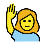 woman raising hand Openmoji emoji