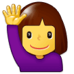 woman raising hand Samsung emoji