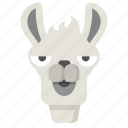 llama, animal, bored, emoji, expression, face, unimpressed