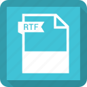 document, extension, format, paper, rtf