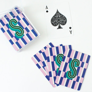 Maxi Blueberry Monogrammed Playing Cards by Clairebella Team