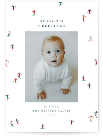 Ski Season Holiday Photo Cards