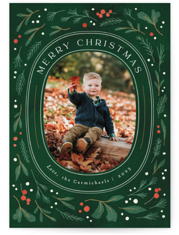 Pressed Pine Holiday Photo Cards