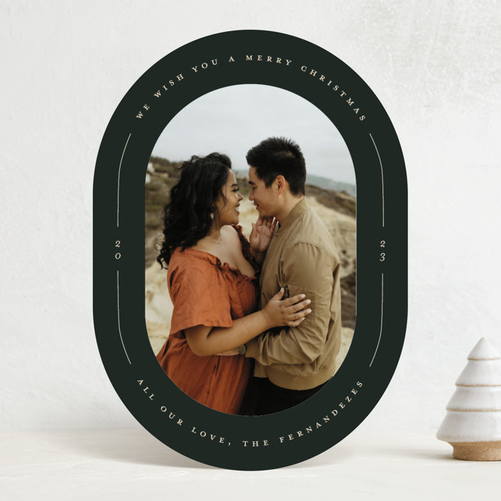 "Rounded Border" - Holiday Photo Cards in Forest by Ekko Studio.