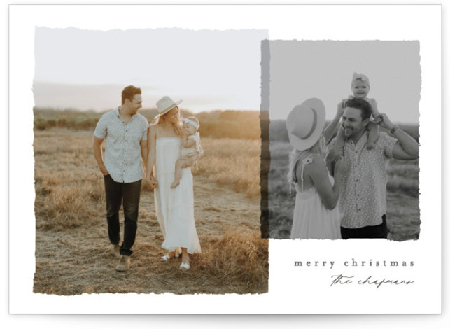 Two Torn Holiday Photo Cards